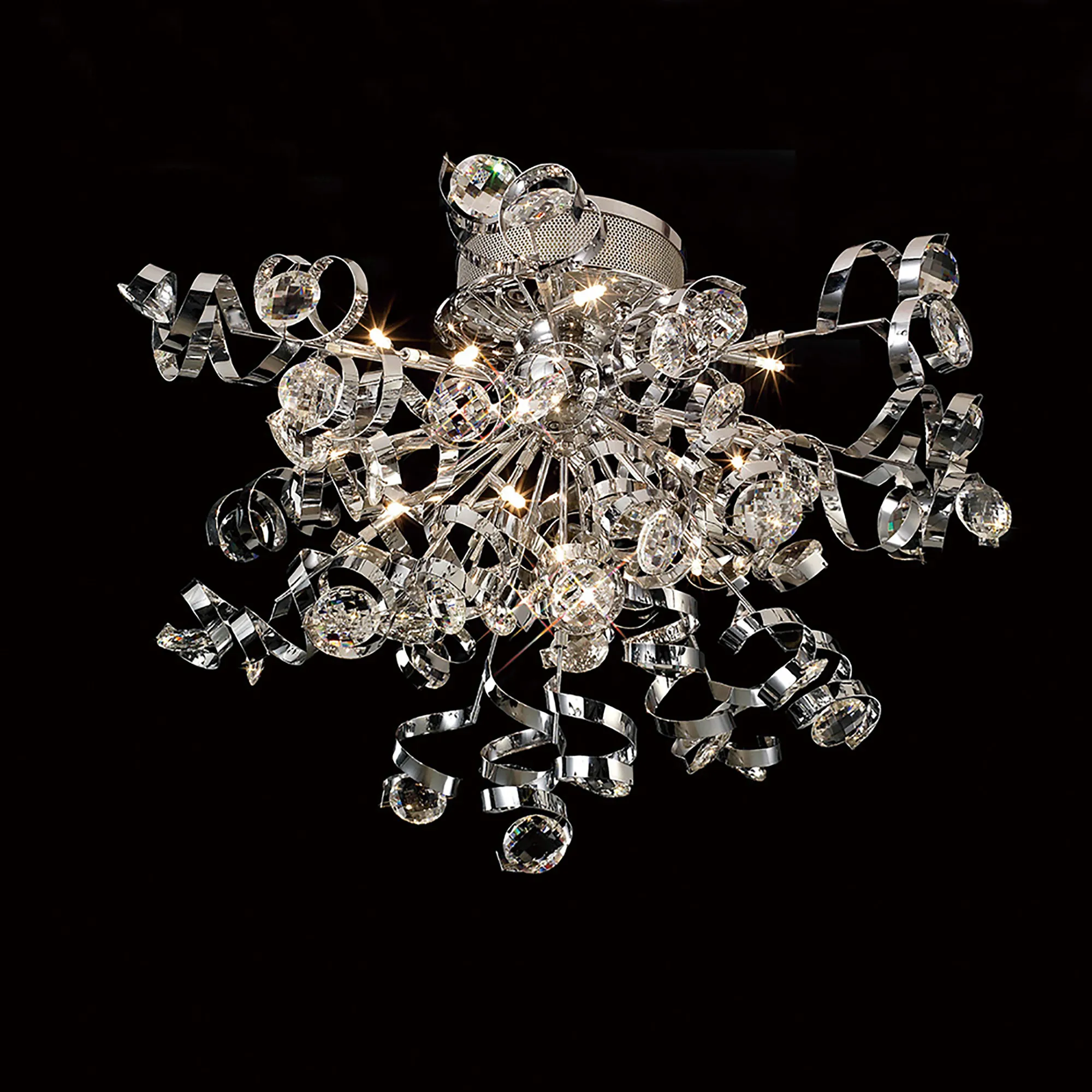 Kurlz Crystal Ceiling Lights Diyas Flush Crystal Fittings